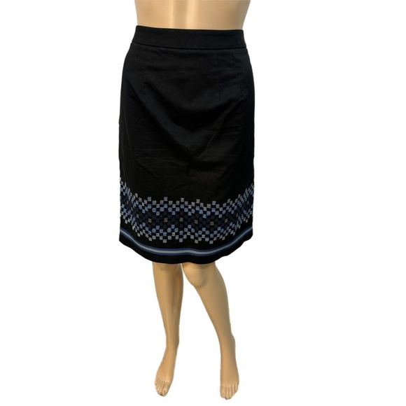 Ann Taylor LOFT Women’s Black Embroidered A Line Skirt Classic Professional Sz S - Picture 5 of 12